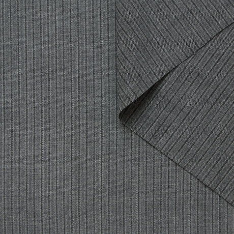T26C15004 | Melange Striped Virgin Wool Etamine