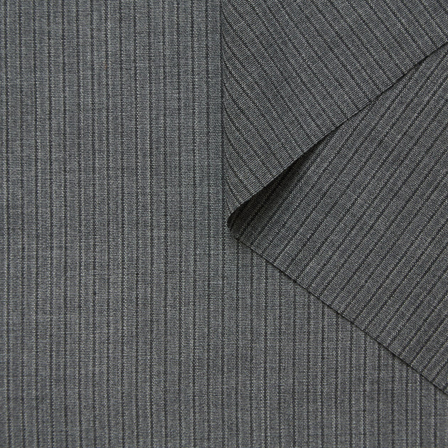T26C15004 | Melange Striped Virgin Wool Etamine