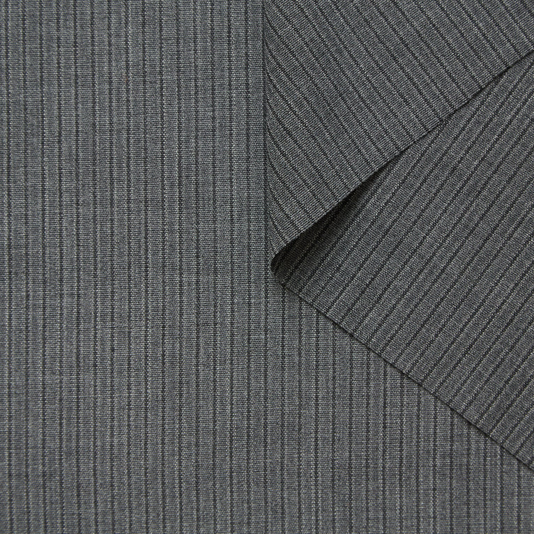 T26C15004 | Melange Striped Virgin Wool Etamine - view 1