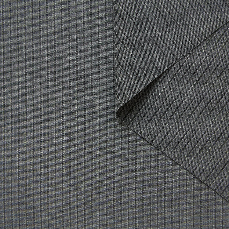 T26C15004 | Melange Striped Virgin Wool Etamine - view 1