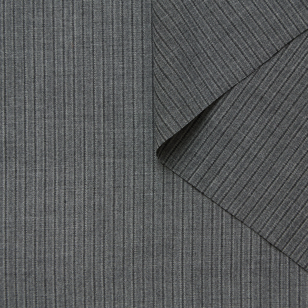 T26C15004 | Melange Striped Virgin Wool Etamine