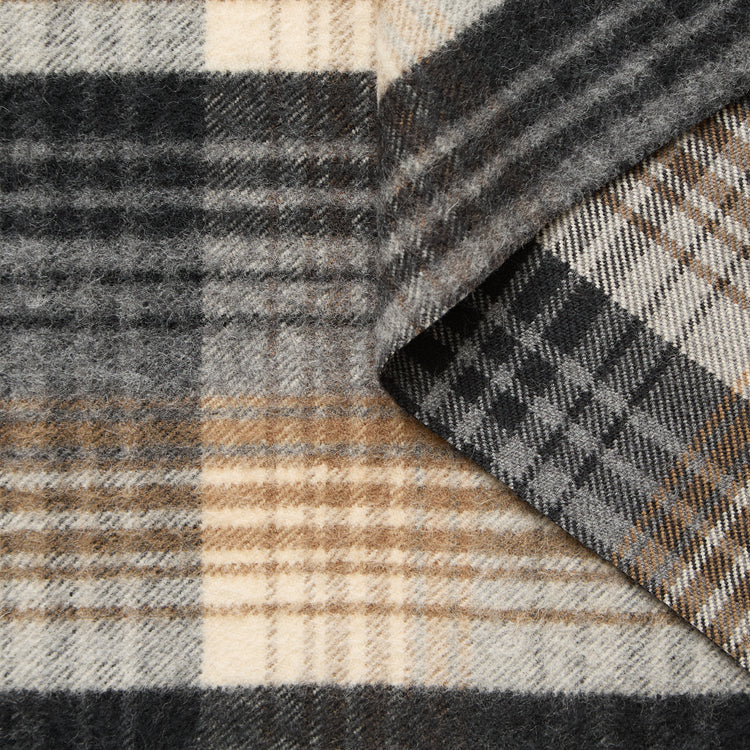 T26C15011 | Brushed Tartan Virgin Wool Drap - view 1