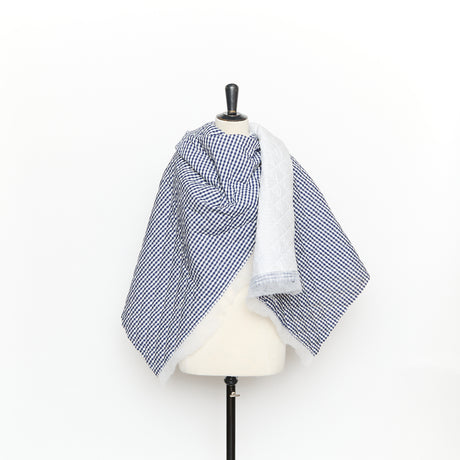  Popeline Double Face Vichy Matelassée en Coton