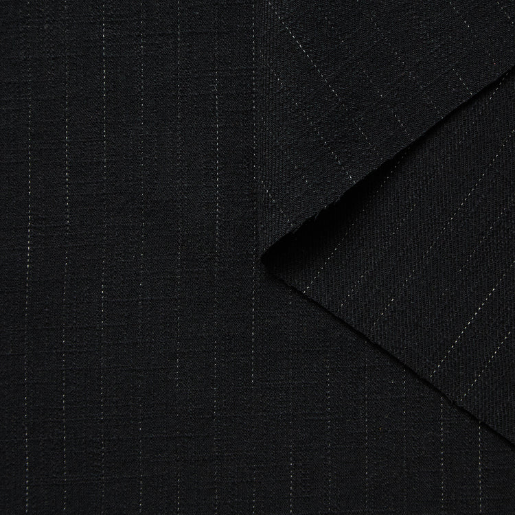 T26K16132 | Chalk Striped Cotton &amp; Wool Tweed - view 2