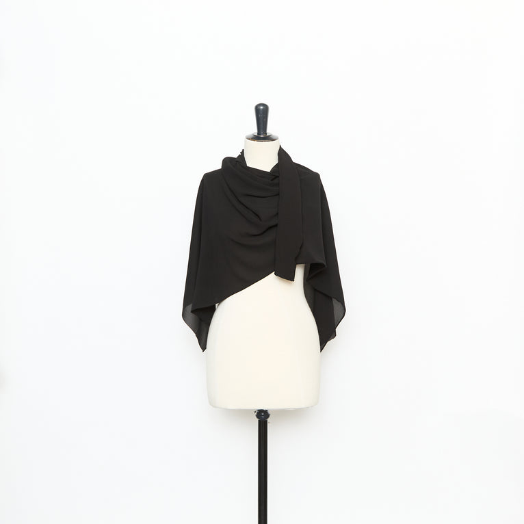 T26M14921 | Georgette Sable Bi-Stretch en Soie - vue 2
