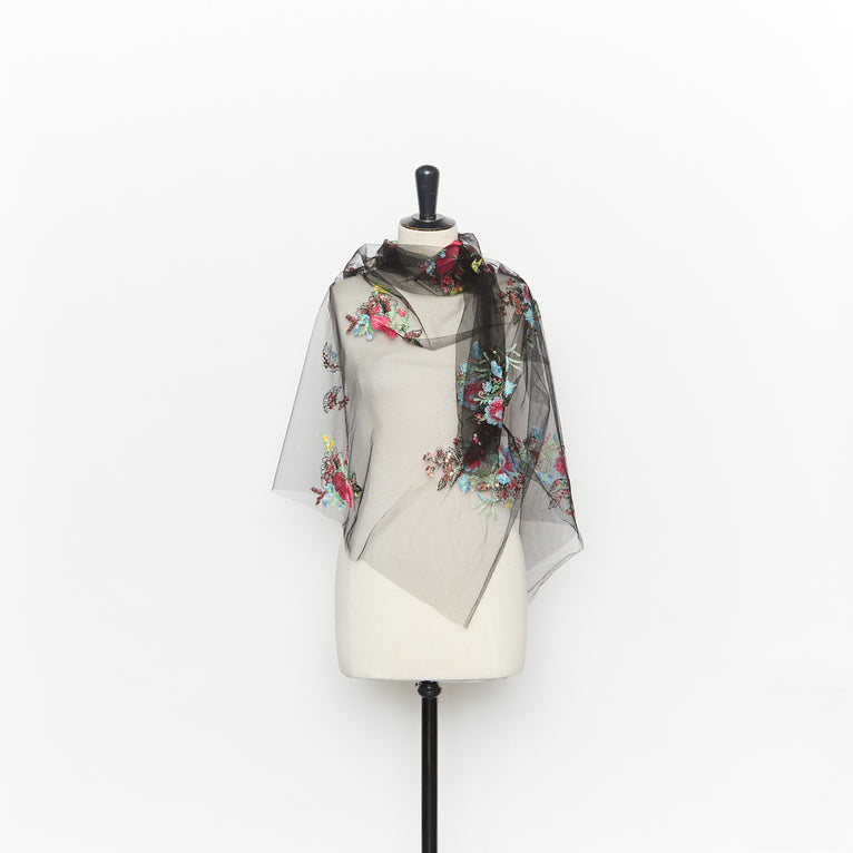 T26M15392 | Floral Embroidered Tulle Sequins - vue 2