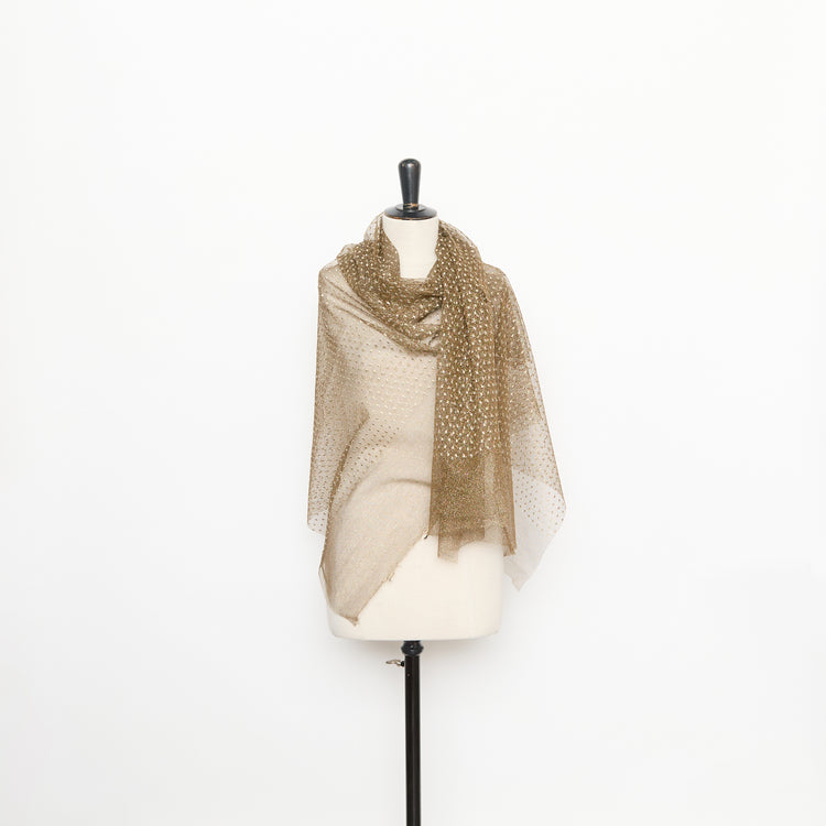 T26M15529 | Gold Plumetis Tulle - view 2