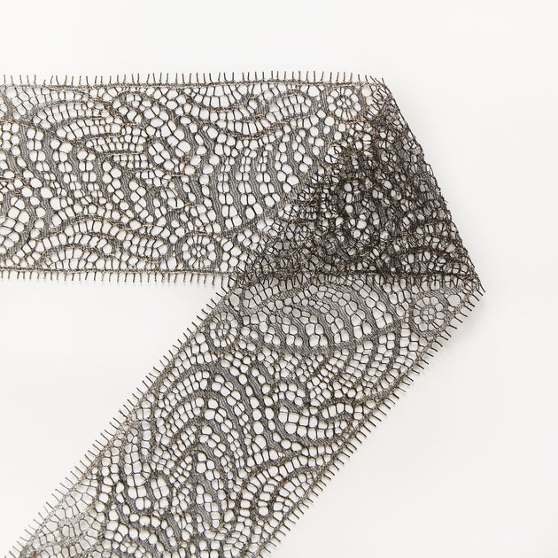 T26M15654 | Galon Dentelle Géométrique Lamé 8cm