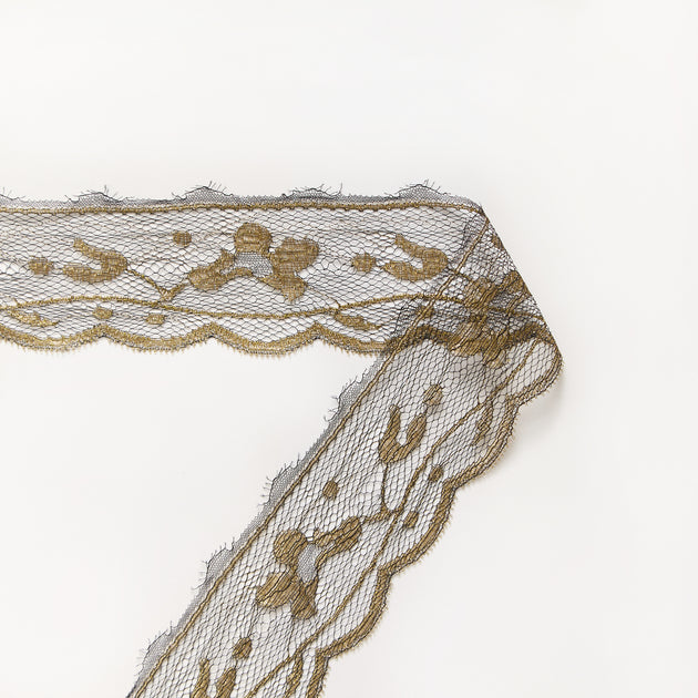 T26M15655 | Galon Dentelle Floral Lamé 6cm