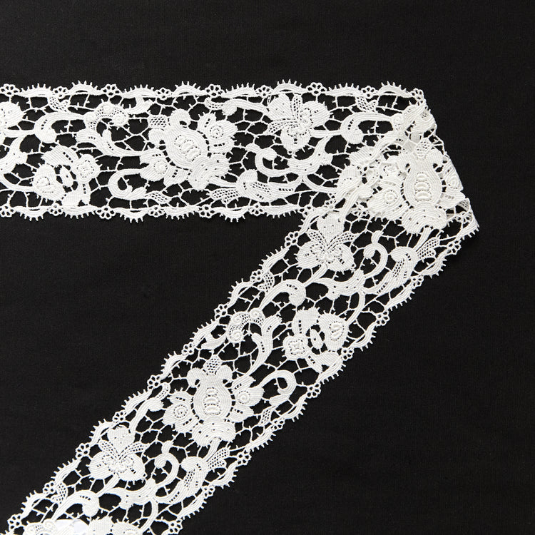 T26M15664 | Galon Guipure Floral en Coton 7cm - vue 1