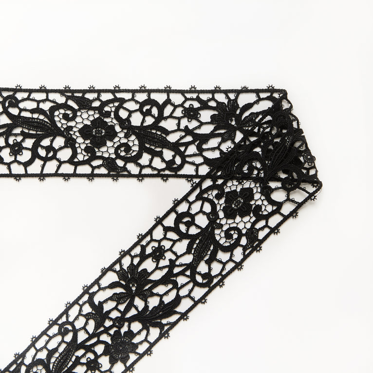 T26M15666 | Galon Guipure Floral en Coton 10cm - vue 1
