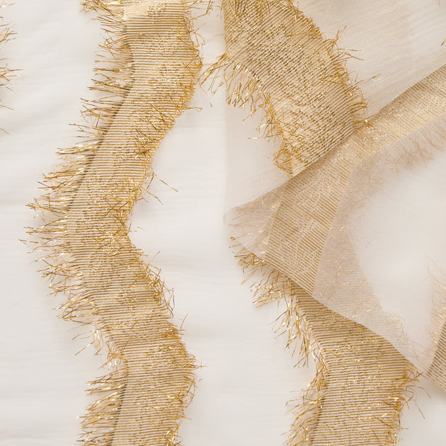 T26M15711 | Lamé Floral Wavy Fil Coupé Silk Jacquard
