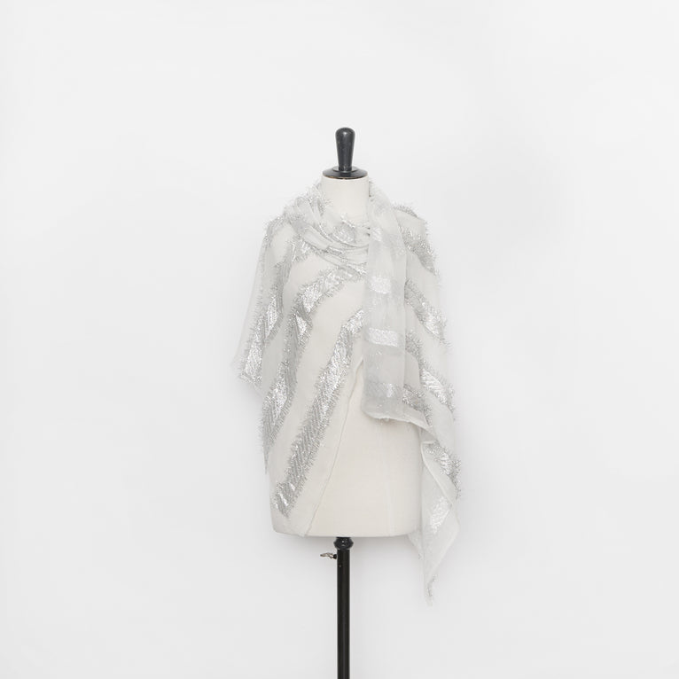 T26M15712 | Jacquard  Fil Coupé Lamé en Soie - vue 2