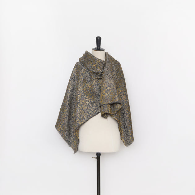 T26M15717 | Melange Lamé Floral Tussah Silk Jacquard