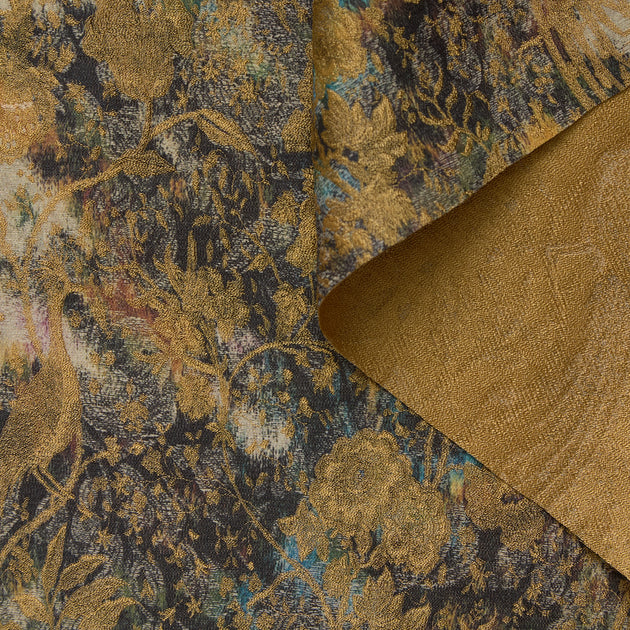 T26M15718 | Multicolored  Peacock Lamé Jacquard
