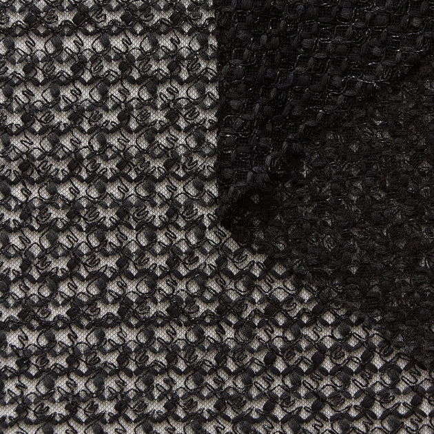 T26M15722 | Geometric Wool Embroidery on Tulle