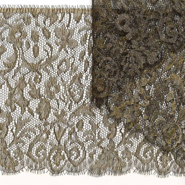 T26M15741 | Galon Dentelle Floral Doré 21cm - vue 2