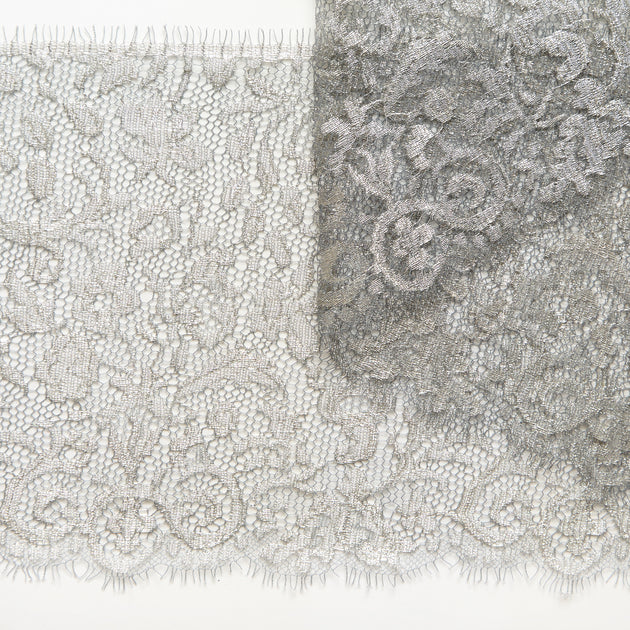 T26M15743 | Silver Floral Galloon Lace 20cm