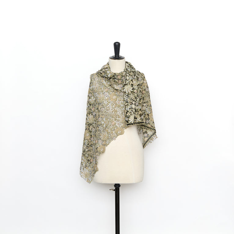 T26M15751 | Multicolored Floral Lamé Cotton Guipure - view 2