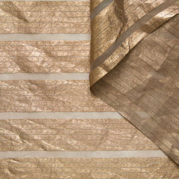T26M15758 | Lamé Striped Silk Jacquard Organza