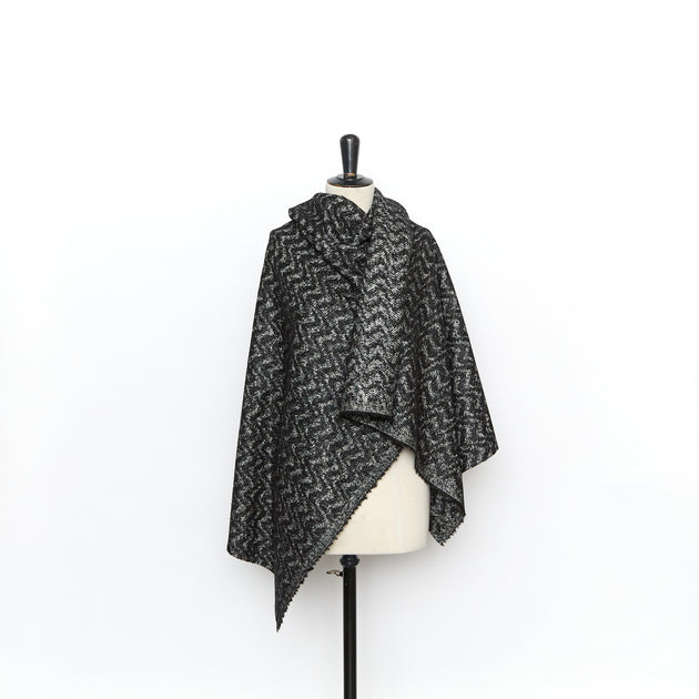 T26M15767 | Tweed à Chevrons en Laine Vierge