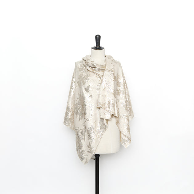 T26M15796 | Jacquard Floral Lamé en Viscose et Soie