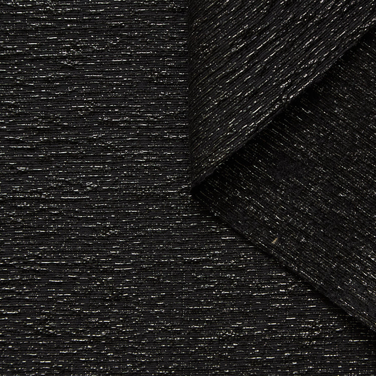 T26M15797 | Tweed Rayé Horizontal Lamé en Coton et Soie - vue 1
