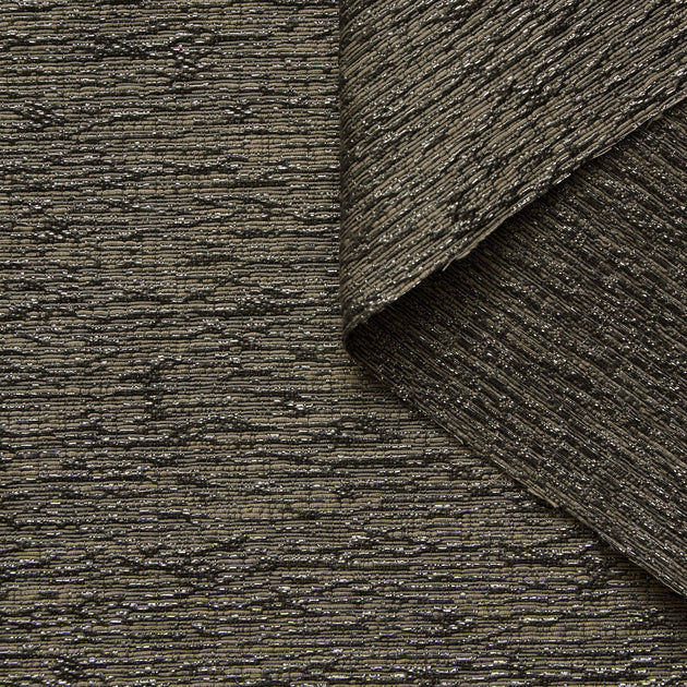 T26M15797 | Tweed Rayé Horizontal Lamé en Coton et Soie