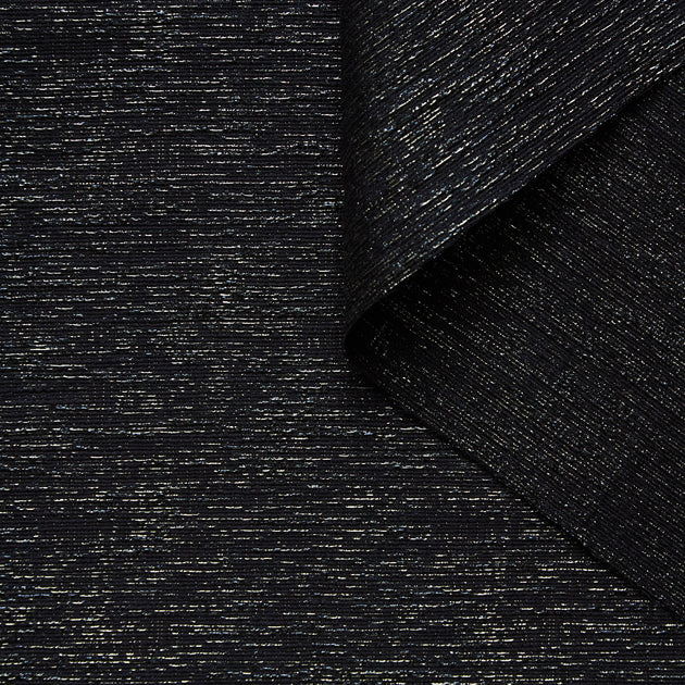 T26M15798 | Tweed Rayé Horizontal Lamé en Coton et Soie