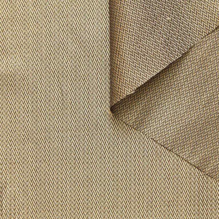 T26M15850 | Jacquard à Chevrons Doré en Soie - vue 1