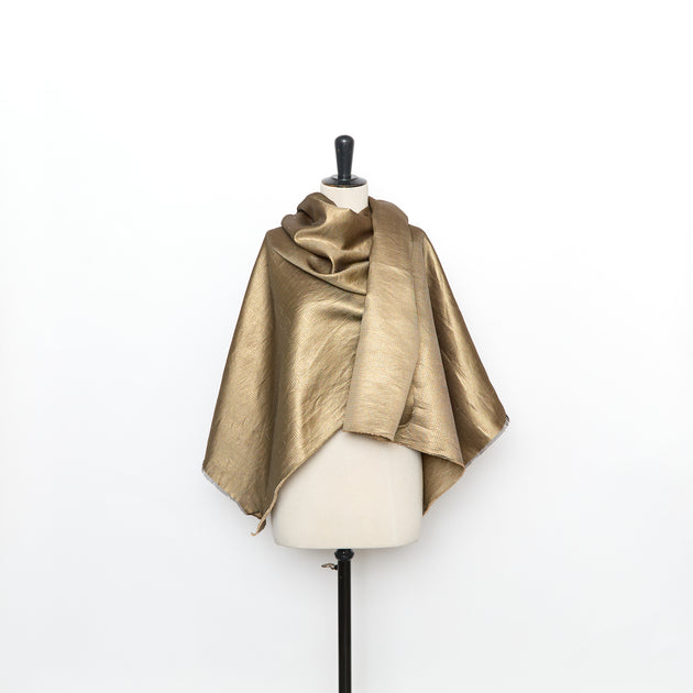 T26M15850 | Gold Herringbone Silk Jacquard