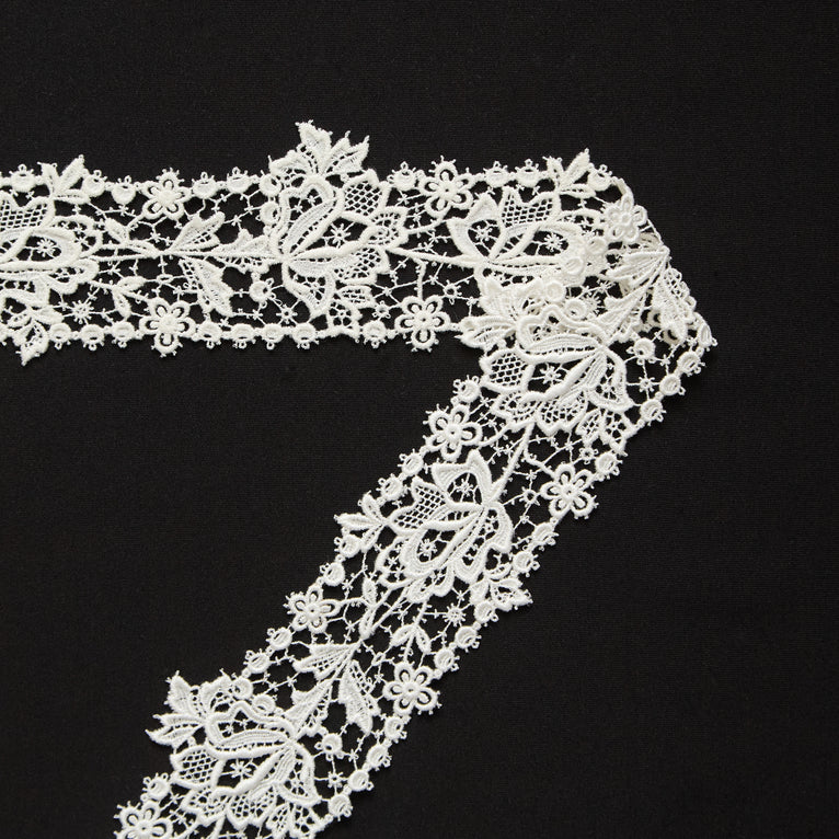 T26M15855 | Galon Guipure Floral 5cm en Coton - vue 1