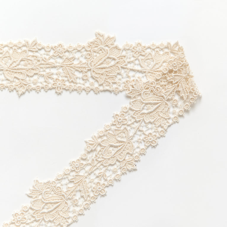 T26M15855 | Galon Guipure Floral 5cm en Coton - vue 2