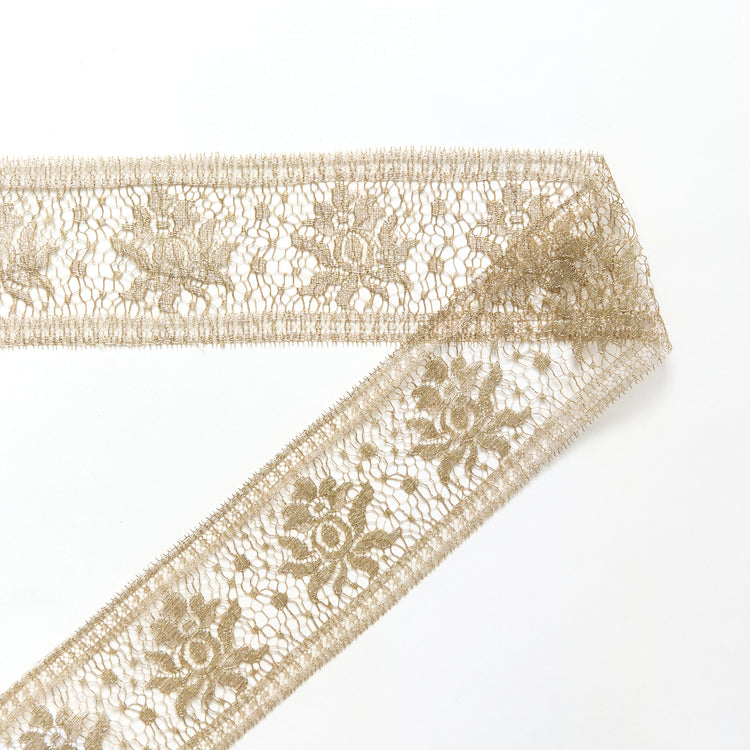 T26M15871 | Gold Floral Lace - view 1