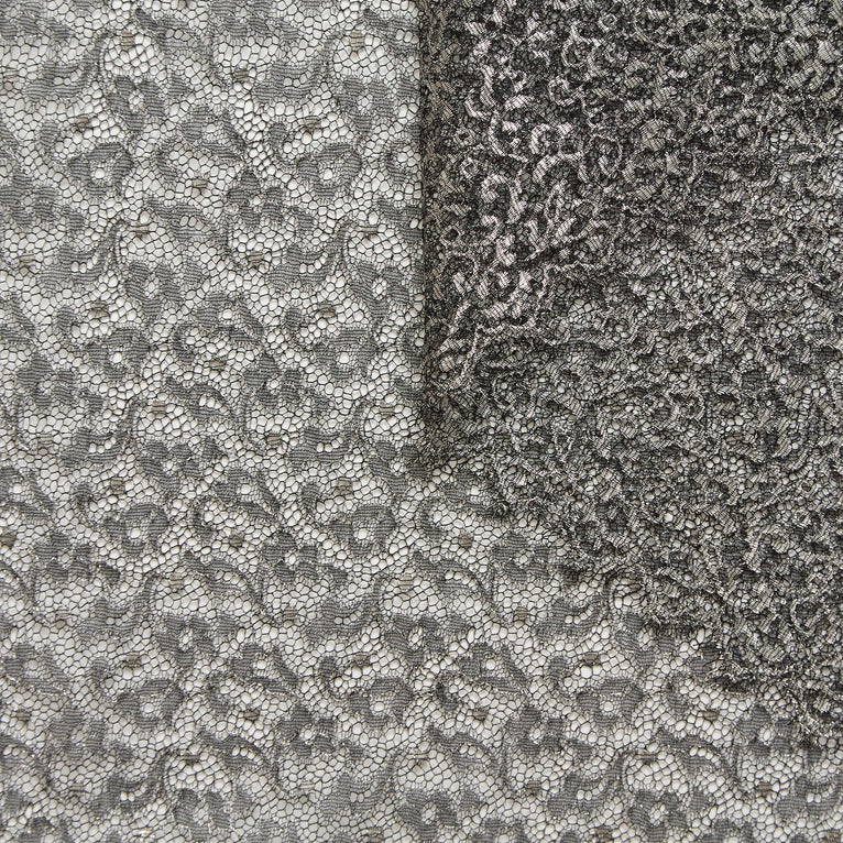 T26M15873 | Lamé Chantilly Floral Lace - view 4