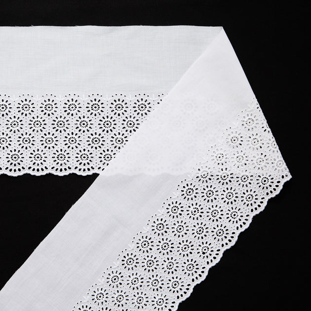 T26M15910 | Galon Broderie Anglaise sur Voile en Coton 17cm