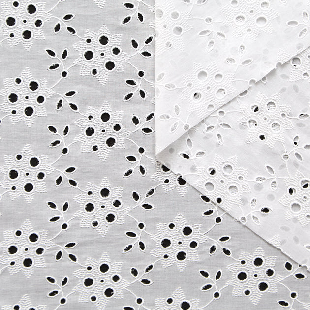 T26M15915 | Broderie Anglaise sur Voile en Coton