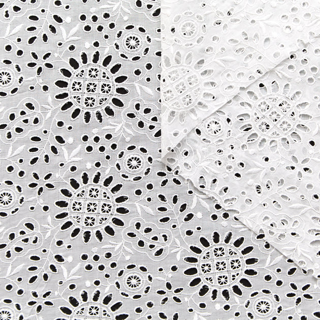 T26M15916 | Broderie Anglaise sur Voile en Coton