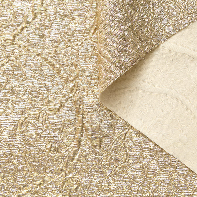 T26M15938 | Jacquard Cloqué Doré en Soie