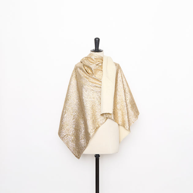 T26M15938 | Jacquard Cloqué Doré en Soie