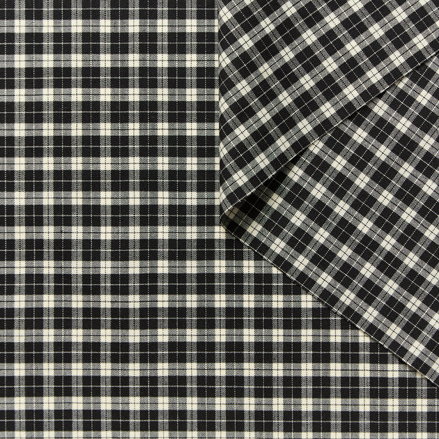 T26M16494 | Stretch Checked Virgin Wool Canvas