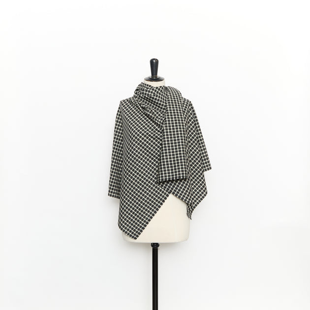 T26M16494 | Stretch Checked Virgin Wool Canvas