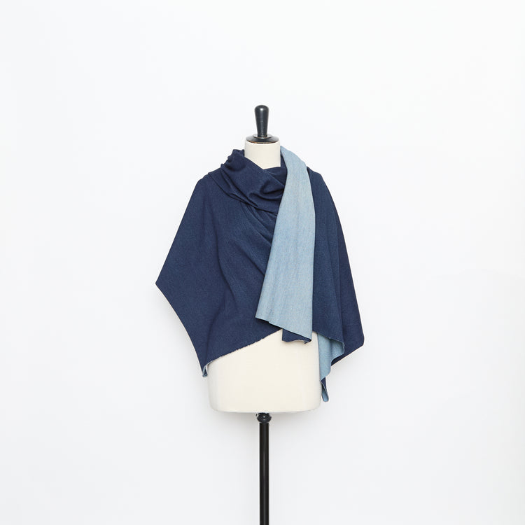 T26V14954 | Jersey Double Face Effet Denim en Coton  - vue 2