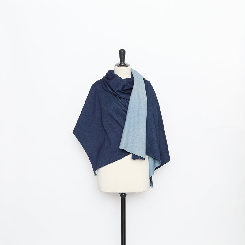 T26V14954 | Jersey Double Face Effet Denim en Coton 