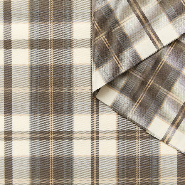 T26V16818 | Checked Wool & Cotton Twill
