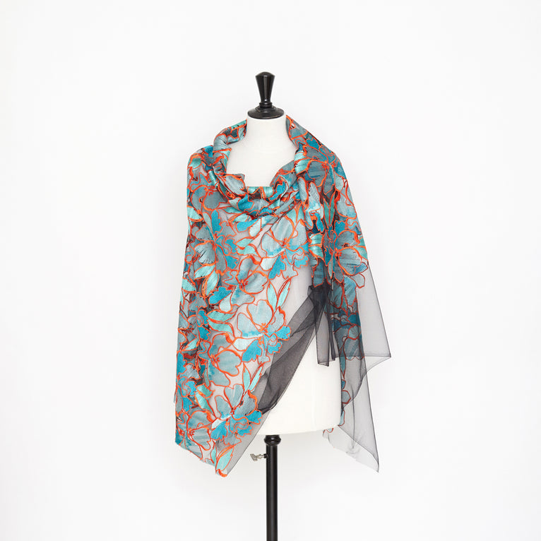 D21C00010 | Floral Embroidery Lace on tulle - view 2