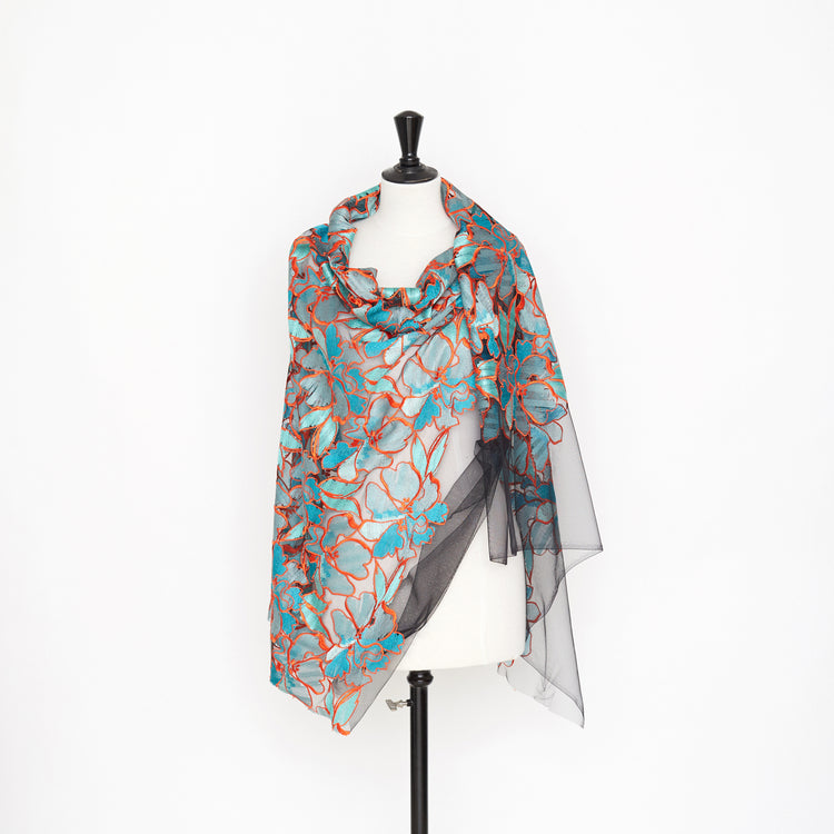 D21C00010 | Floral Embroidery Lace on tulle - view 2