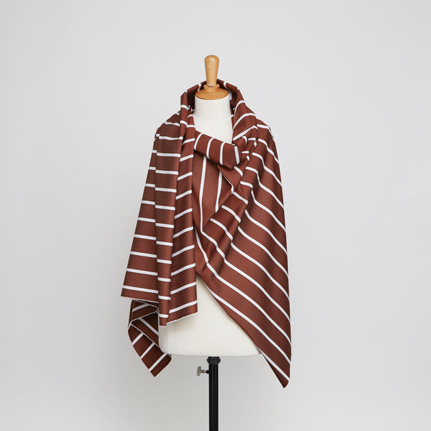 t20a00049 | Popeline de Coton à Rayures Imperméable 
