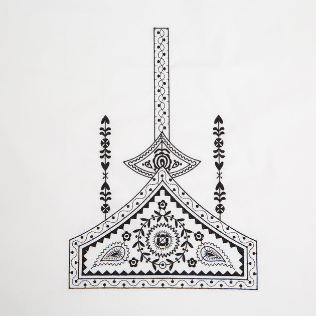 t20a00147 | Popeline de Coton Broderie Cercle et Pyramide