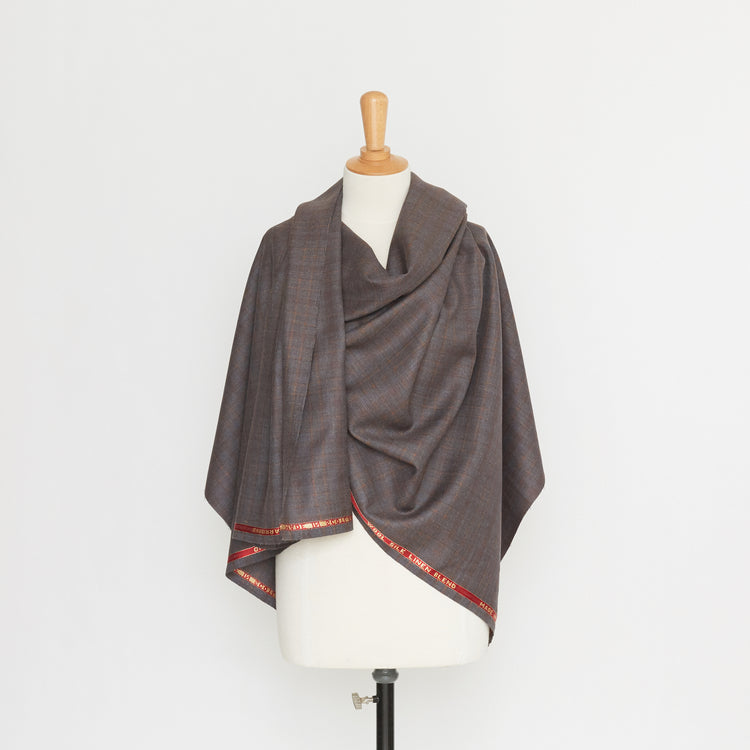 t20a00202 | Drap Mélange Laine Soie Lin à Carreaux - vue 2